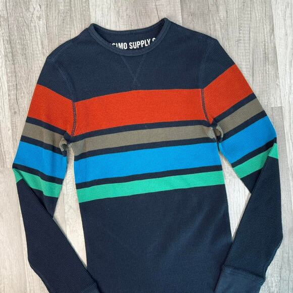 Striped Thermal Long Sleeve Shirt Mossimo Supply Co. Athletic Fit Size Small - Picture 2 of 6
